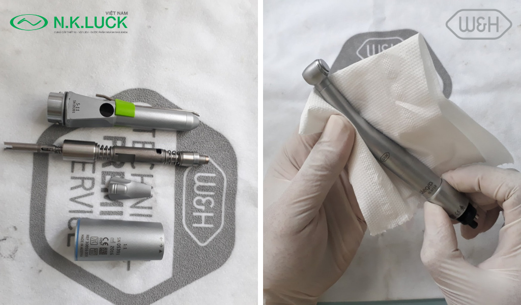 Tháo rời và lau khô tay khoan