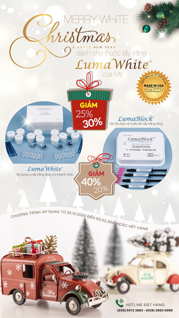 WHITE CHRISTMAS DÀNH CHO THUỐC TẨY TRẮNG RĂNG LUMAWHITE/MỸ